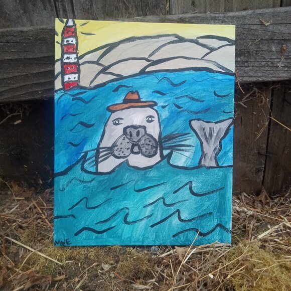 Folk Art Seal Painting - Picture 6 of 11